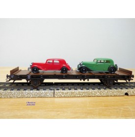 Märklin  ( Brekina )  4795 . 10,  wagon plat Sm Augsburg  et  Citroën 15 Six / DKW  Wanderer   DR   Neuf  