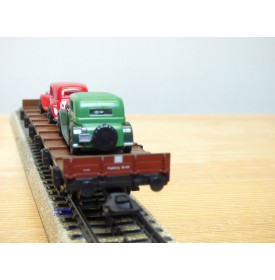 Märklin  ( Brekina )  4795 . 10,  wagon plat Sm Augsburg  et  Citroën 15 Six / DKW  Wanderer   DR   Neuf  