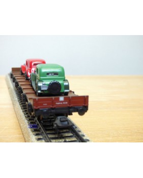 Märklin  ( Brekina )  4795 . 10,  wagon plat Sm Augsburg  et  Citroën 15 Six / DKW  Wanderer   DR   Neuf  