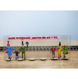 MERTEN 2132, 6 personnages de skieurs et bagages  neuf  BO   1/87   HO