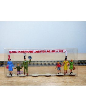 MERTEN 2132, 6 personnages de skieurs et bagages  neuf  BO   1/87   HO