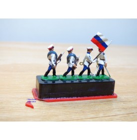 ALYMER Miniploms 217, 4  figurines de soldats russes blancs  neuf  BO  54 mm