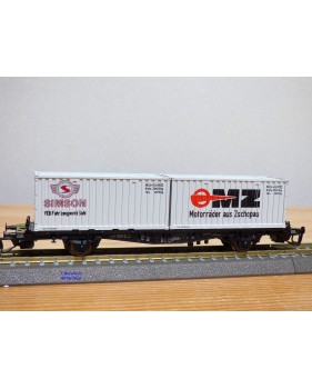 ROCO "echt" 37500, wagon plat conteneurs 20' MZ et SIMSON   DB  Neuf   BO 