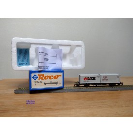 ROCO "echt" 37500, wagon plat conteneurs 20' MZ et SIMSON   DB  Neuf   BO 