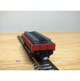 IBERTREN 327,  wagon plat chargé de traverses  Renfe  neuf   BO