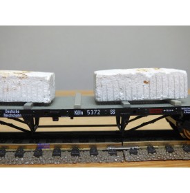 ROCO 47758, wagon plat chargé de blocs de marbre DRG BO