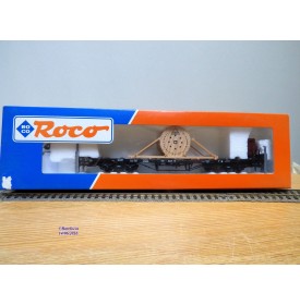 ROCO 47194, wagon plat chargé d'un rouleau de cable  SÜDKABEL DRG  neuf   BO