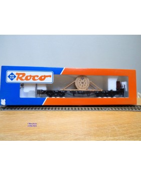 ROCO 47194, wagon plat chargé d'un rouleau de cable  SÜDKABEL DRG  neuf   BO