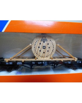 ROCO 47194, wagon plat chargé d'un rouleau de cable  SÜDKABEL DRG  neuf   BO