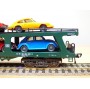 FLEISCHMANN 5285,  wagon porte autos chargé  8 autos  DDm 915   DB  BO