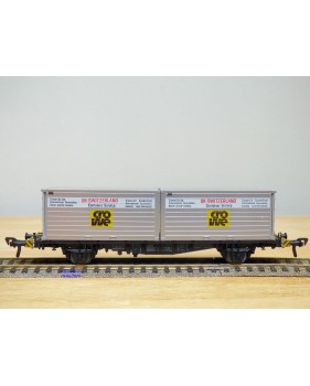 Fleischmann 5235,  wagon plat porte conteneurs Lbs 598 CROWE DB   BO