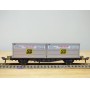 Fleischmann 5235,  wagon plat porte conteneurs Lbs 598 CROWE DB   BO