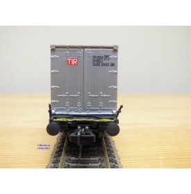 Fleischmann 5234 wagon plat porte conteneurs Lbs 598 World Travel Agency DB BO