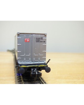 Fleischmann 5235,  wagon plat porte conteneurs Lbs 598 CROWE DB   BO