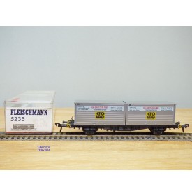 Fleischmann 5235,  wagon plat porte conteneurs Lbs 598 CROWE DB   BO