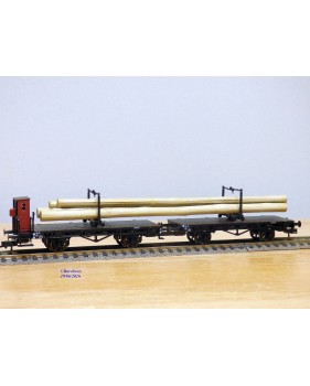 FLEISCHMANN  5252 K , couplage de  2 wagons à tablier rotatif (Drehschemelwagen), un à guérite,  chargés de bois  DB  neuf   BO 