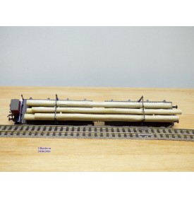 FLEISCHMANN  5252 K , couplage de  2 wagons à tablier rotatif (Drehschemelwagen), un à guérite,  chargés de bois  DB  neuf   BO 
