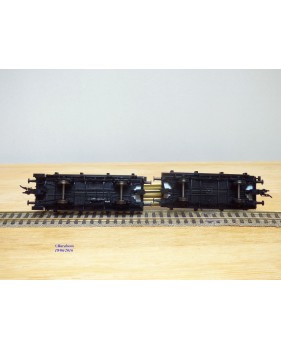 FLEISCHMANN  5252 K , couplage de  2 wagons à tablier rotatif (Drehschemelwagen), un à guérite,  chargés de bois  DB  neuf   BO 