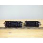 FLEISCHMANN  5252 K , couplage de  2 wagons à tablier rotatif (Drehschemelwagen), un à guérite,  chargés de bois  DB  neuf   BO 