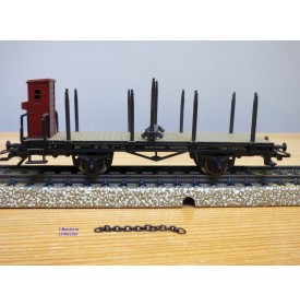 Märklin  4697 ,  wagon plat type R 02 chargé éléments de charpente HUMMEL     DB    Neuf    BO