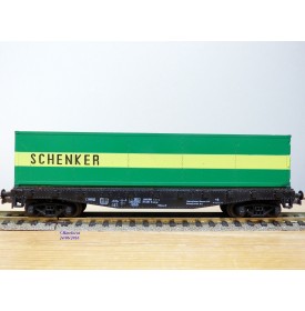 ROCO 4318,  wagon plat chargé d'un conteneur  40'    SCHENKER    DB   BO