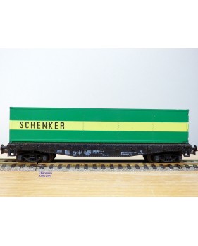 ROCO 4318,  wagon plat chargé d'un conteneur  40'    SCHENKER    DB   BO