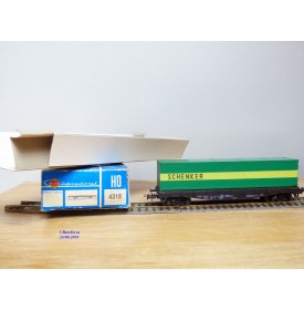 ROCO 4318,  wagon plat chargé d'un conteneur  40'    SCHENKER    DB   BO