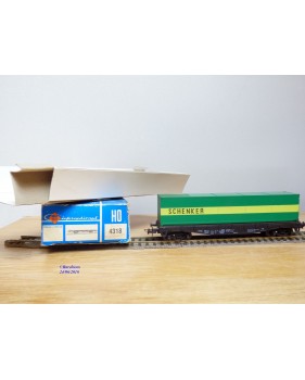 ROCO 4318,  wagon plat chargé d'un conteneur  40'    SCHENKER    DB   BO