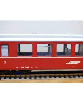 BEMO  3057 , voiture unifiée 1 ère série mixte de  1 ère et  2 ème classe type AB  N°: 1542    RhB  BO