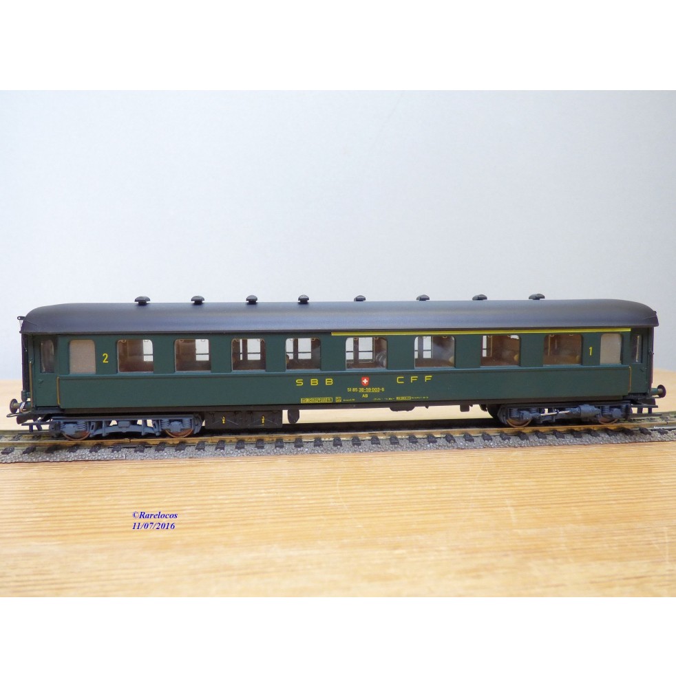 METROPOLITAN  POCHER  7060, voiture métallique lourde  1/2  Kl .  SBB   