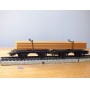 Märklin  4512.5 , couplage de 2 wagons plats à plate forme pivotantes ( Drehschemelwagen )  chargé de bois    DB    BO