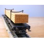 Märklin  4512.5 , couplage de 2 wagons plats à plate forme pivotantes ( Drehschemelwagen )  chargé de bois    DB    BO