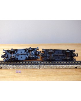 Märklin  4512.5 , couplage de 2 wagons plats à plate forme pivotantes ( Drehschemelwagen )  chargé de bois    DB    BO