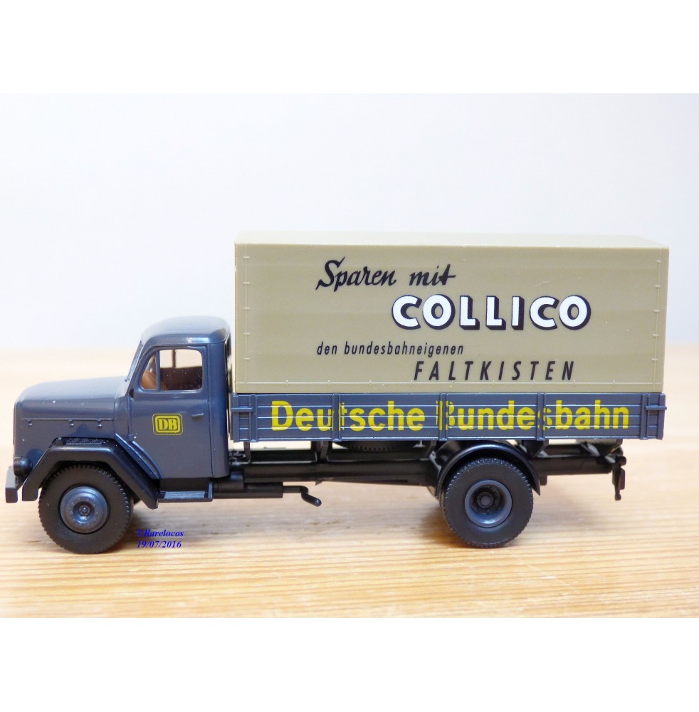 BREKINA  46005, camion bâché MAGIRUS DEUTZ  Deutsche Bundesbahn  Collico     neuf  BO  1/87 ème HO 