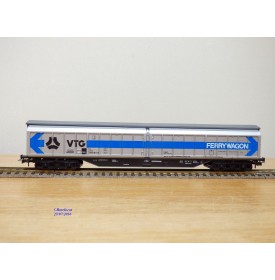 ROCO 4380A,  wagon couvert à parois coulissantes pour trafic transmanche FERRYWAGON   VTG    DB   Neuf   BO