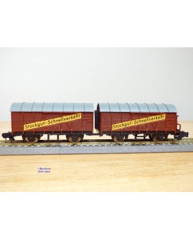 ROKAL 00256, couplage de 2 wagons couverts dont 1 à guérite  à guérite    DB   neuf  BO