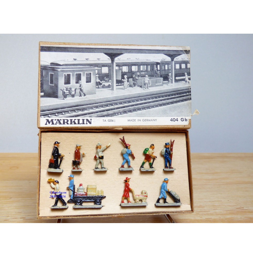 Märklin métal 404 Gb / 0202, coffret de 10 personnages voyageurs et personnel de quai Neuf BO