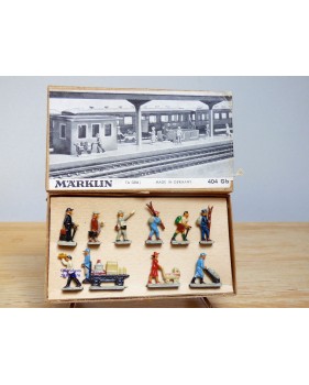 Märklin métal 404 Gb / 0202, coffret de 10 personnages voyageurs et personnel de quai Neuf BO