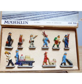 Märklin métal 404 Gb / 0202, coffret de 10 personnages voyageurs et personnel de quai Neuf BO
