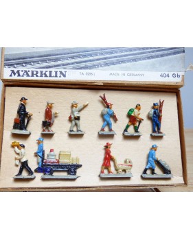 Märklin métal 404 Gb / 0202, coffret de 10 personnages voyageurs et personnel de quai Neuf BO