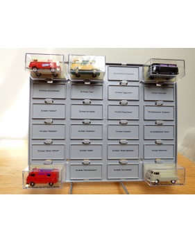 BREKINA  90400, 5 camionnettes   VOLKSWAGEN  KOMBI  ( Bulli ), notice et support de présentation  neuf  BO  1/87 ème HO 