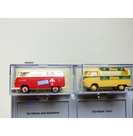 BREKINA  90400, 5 camionnettes   VOLKSWAGEN  KOMBI  ( Bulli ), notice et support de présentation  neuf  BO  1/87 ème HO 