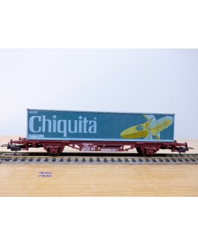 LIMA véro 302849 ,  wagon plat porte conteneurs CHIQUITA     SJ    BO