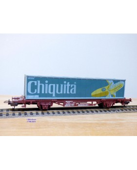 LIMA véro 302849 ,  wagon plat porte conteneurs CHIQUITA     SJ    BO