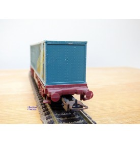LIMA véro 302849 ,  wagon plat porte conteneurs CHIQUITA     SJ    BO