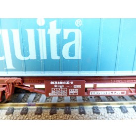 LIMA véro 302849 ,  wagon plat porte conteneurs CHIQUITA     SJ    BO