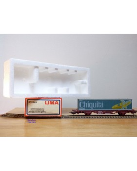 LIMA véro 302849 ,  wagon plat porte conteneurs CHIQUITA     SJ    BO