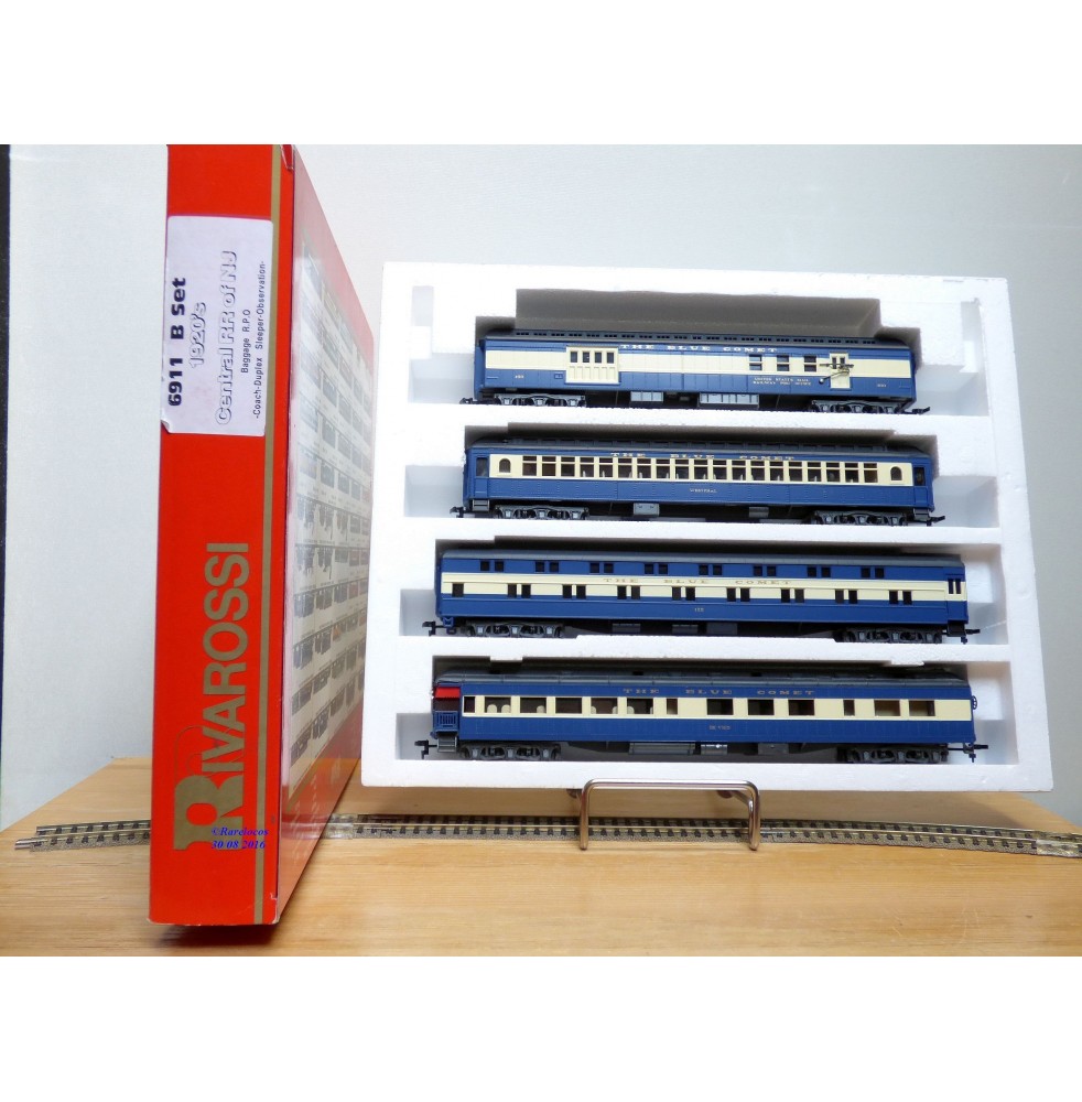 RIVAROSSI "véro" 6911 set B, coffret 4 voitures heavyweight  Blue Comet CNJ   BO
