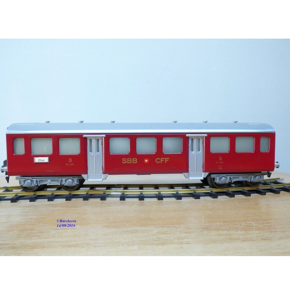 HAG 810 . 3,  Voiture allégée  type C40 (Leichtstahlwagen) 3 Kl.  rouge  SBB  BO
