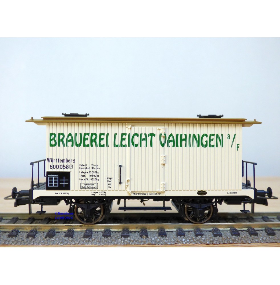 BRAWA 2101, wagon couvert à bière BRAUEREI LEICHT VAIHINGEN  K.W.S.t.b.   neuf   BO
